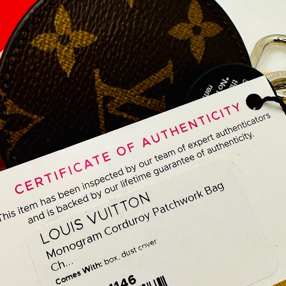 EUC Louis Vuitton Monogram Canvas Corduroy Patchwork Bag Charm - Picture 16 of 16